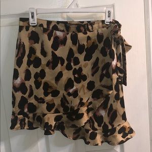Cheetah mini wrap skirt